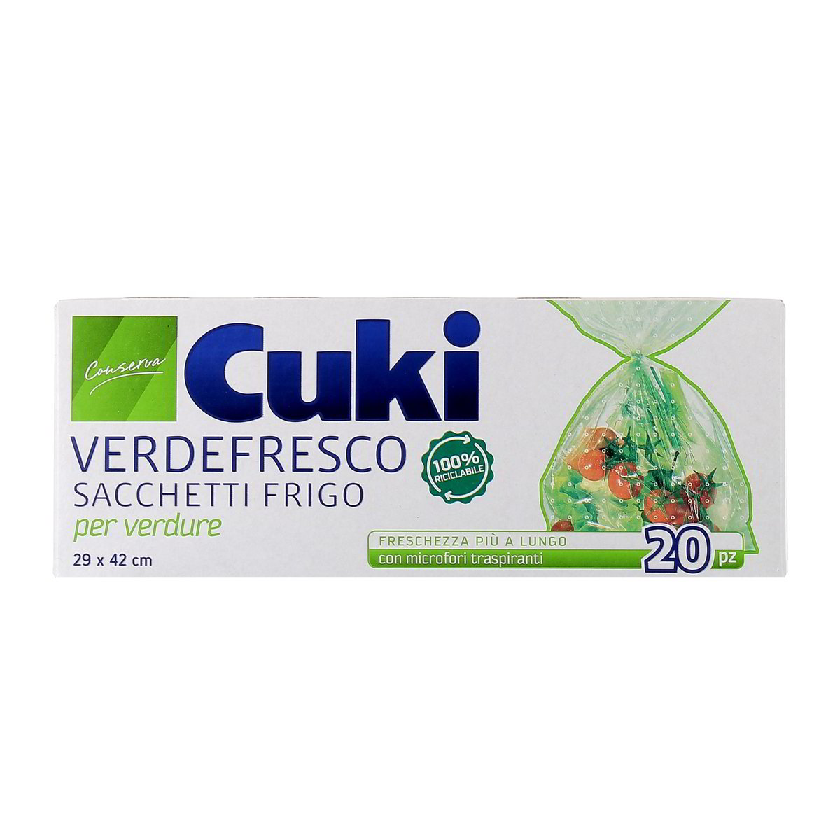 Cuki VERDEFRESCO SACCHETTI FRIGO PER VERDURE 29x42 cm 20 pezzi
