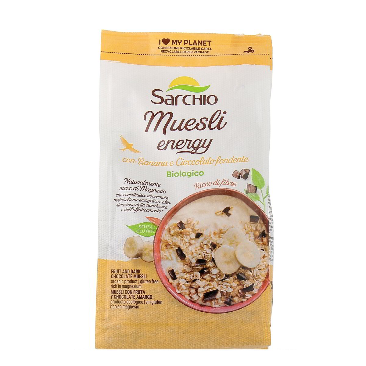 Sarchio Muesli Energy Con Banana E Cioccolato Fondente Bio 250 g