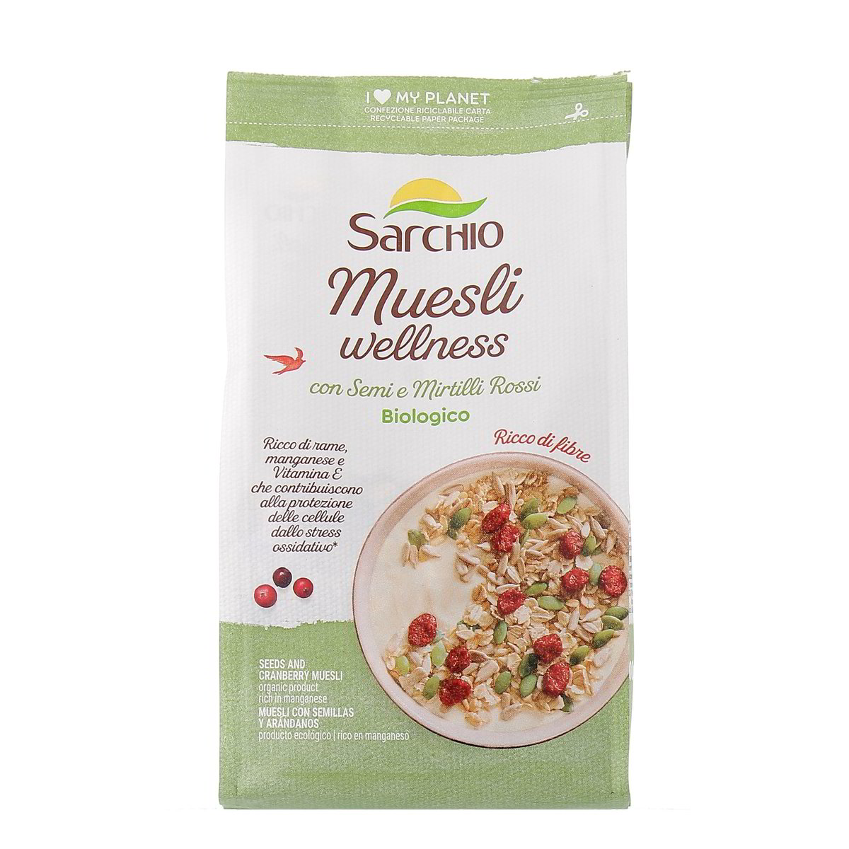 Sarchio Muesli Wellness Con Semi E Mirtilli Rossi Bio 300 g