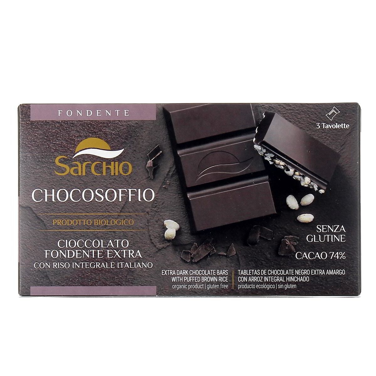 Sarchio CHOCOSOFFIO FONDENTE BIO x3 75 g