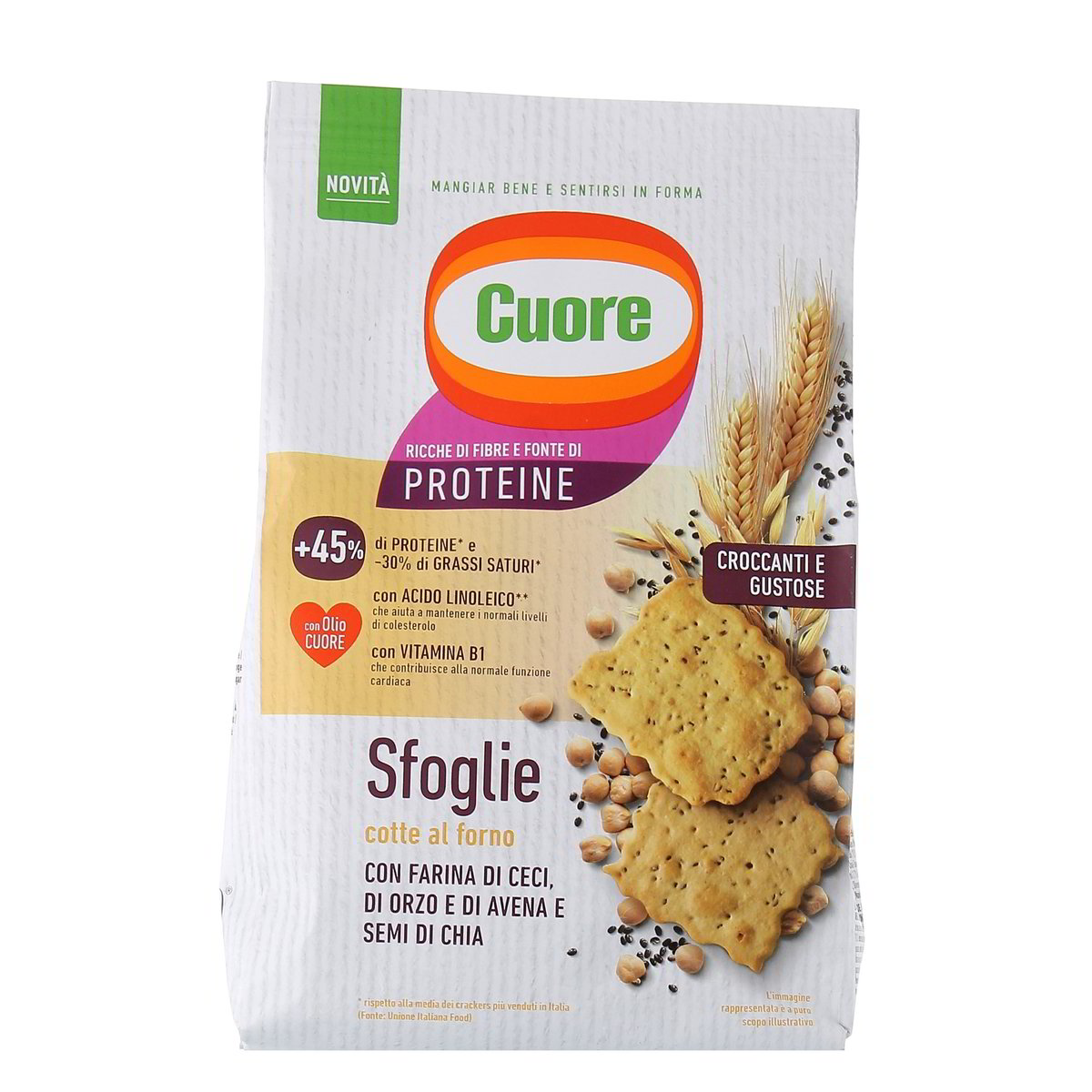 Cuore Sfoglie Protein Cotte Al Forno Con Farina Di Ceci Di Orzo E Di Avena E Semi Di Chia 170 g