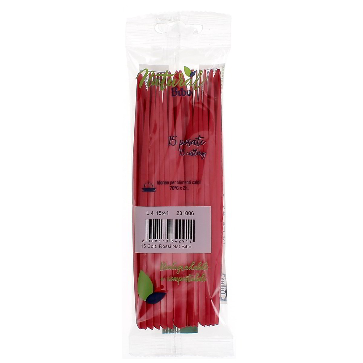 Bibo Coltelli Rossi Biodegradabili 15 pezzi