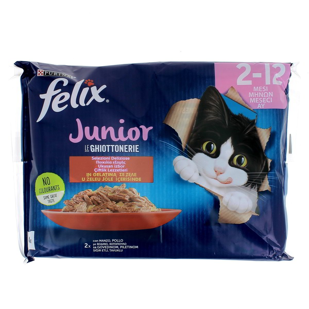 Felix Le Ghiottonerie Junior Selezioni In Gelatina Con Manzo Pollo 4x85 g