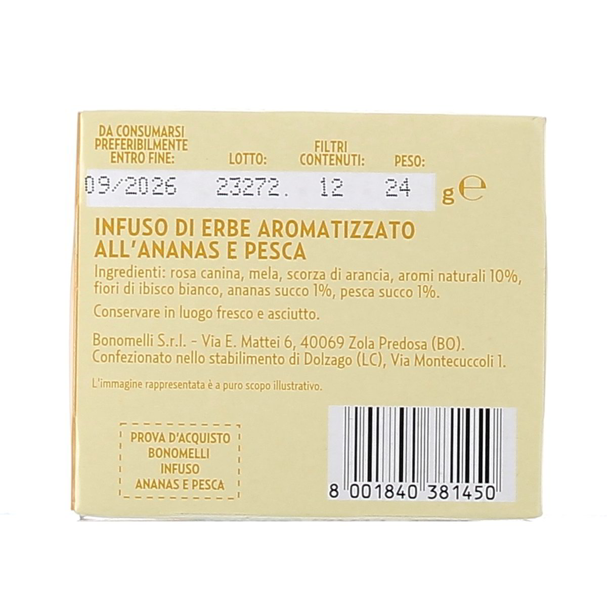 Bonomelli INFUSI FRUTTOSI ANANAS E PESCA 12 filti 24 g — immagine 3