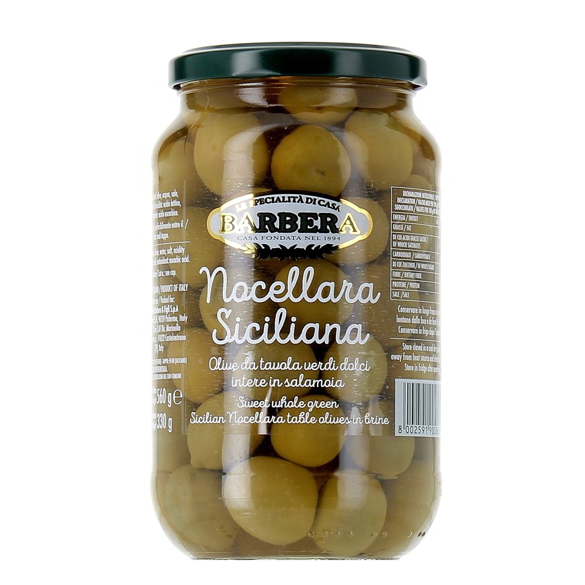 Barbera Olive Verdi Nocellara Siciliana 560 g sgocciolato 330 g