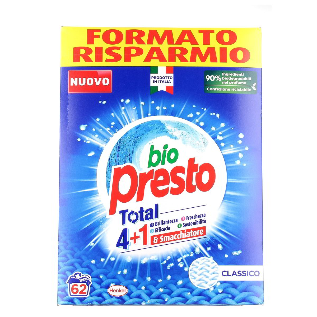 Bio Presto Detersivo In Polvere Total & Smacchiatore Classico 62 Lavaggi 3100 g