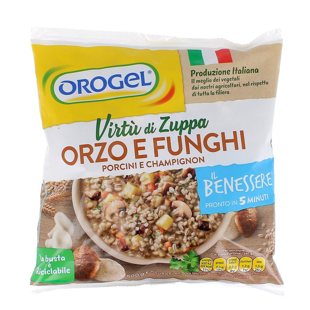 Orogel Virtu Di Zuppa Orzo E Funghi Porcini E Champignon 500 g