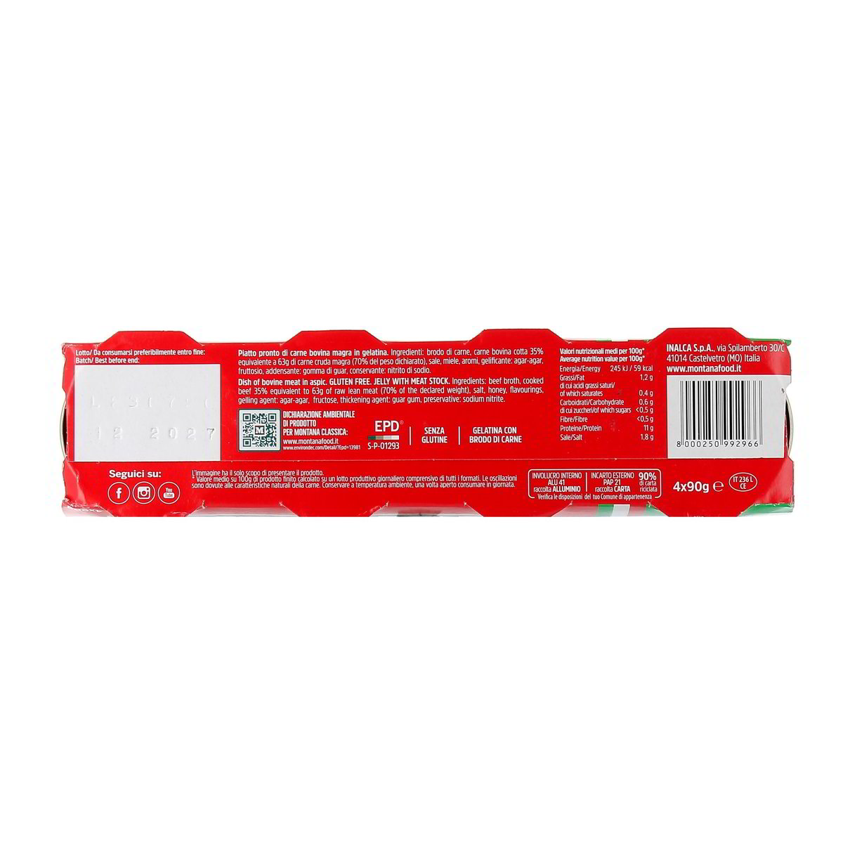 Montana Carne In Gelatina Con Brodo Di Carne 4x90 g — immagine 3