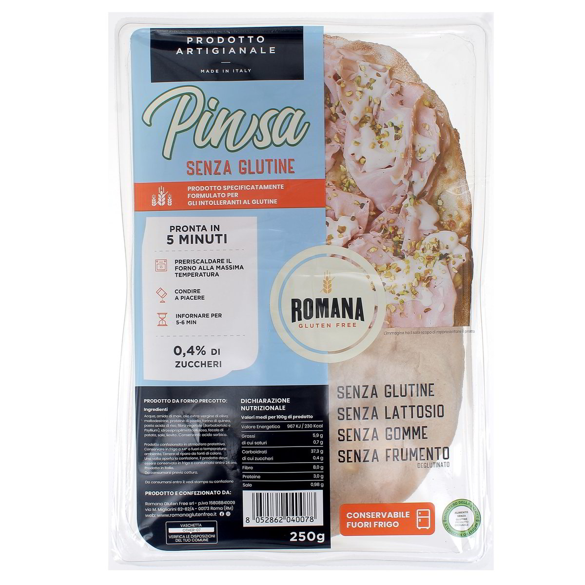Romana Gluten Free Base Pinsa Classica 250 g