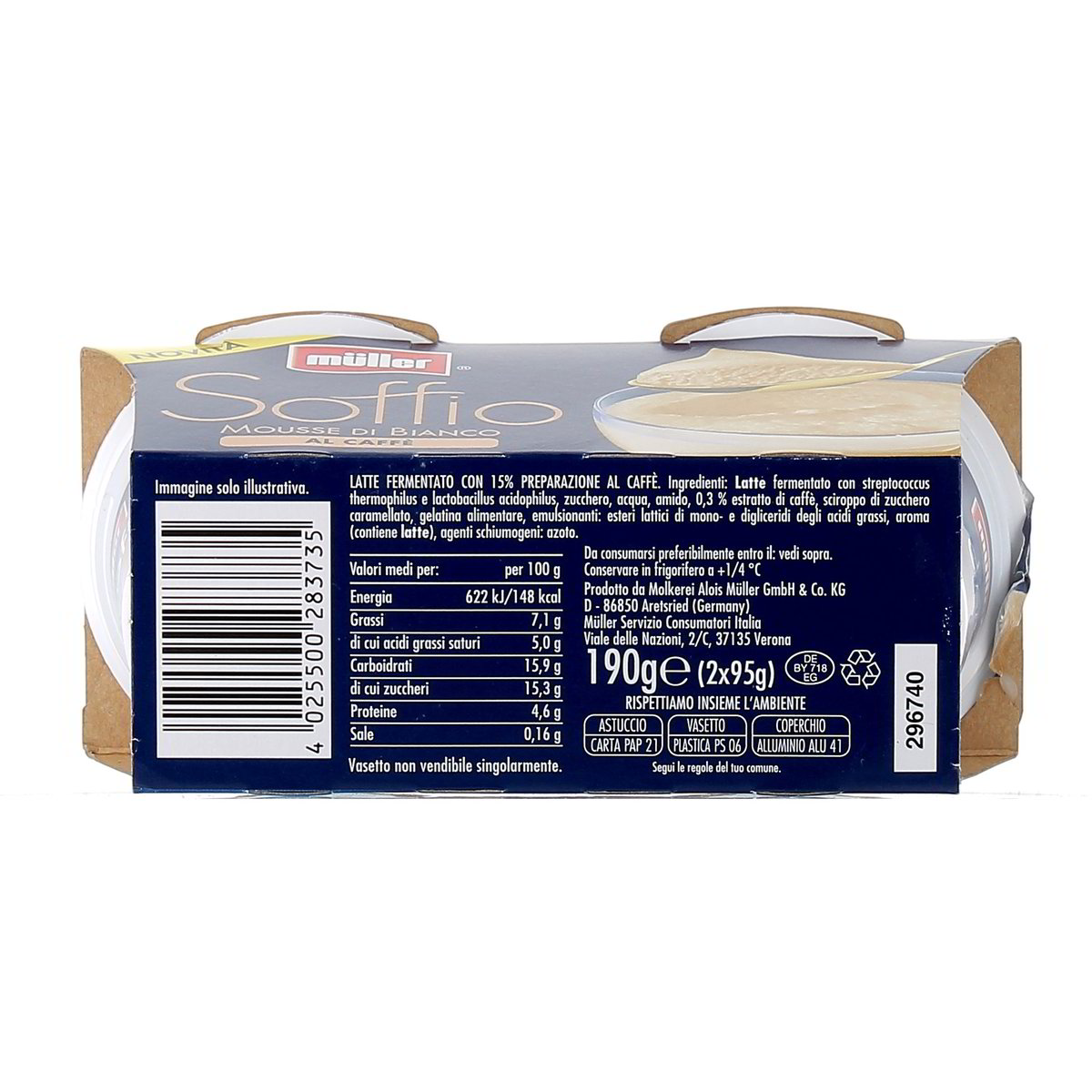 Müller Soffio Mousse Di Bianco Al Caffè 2x95 g — immagine 3
