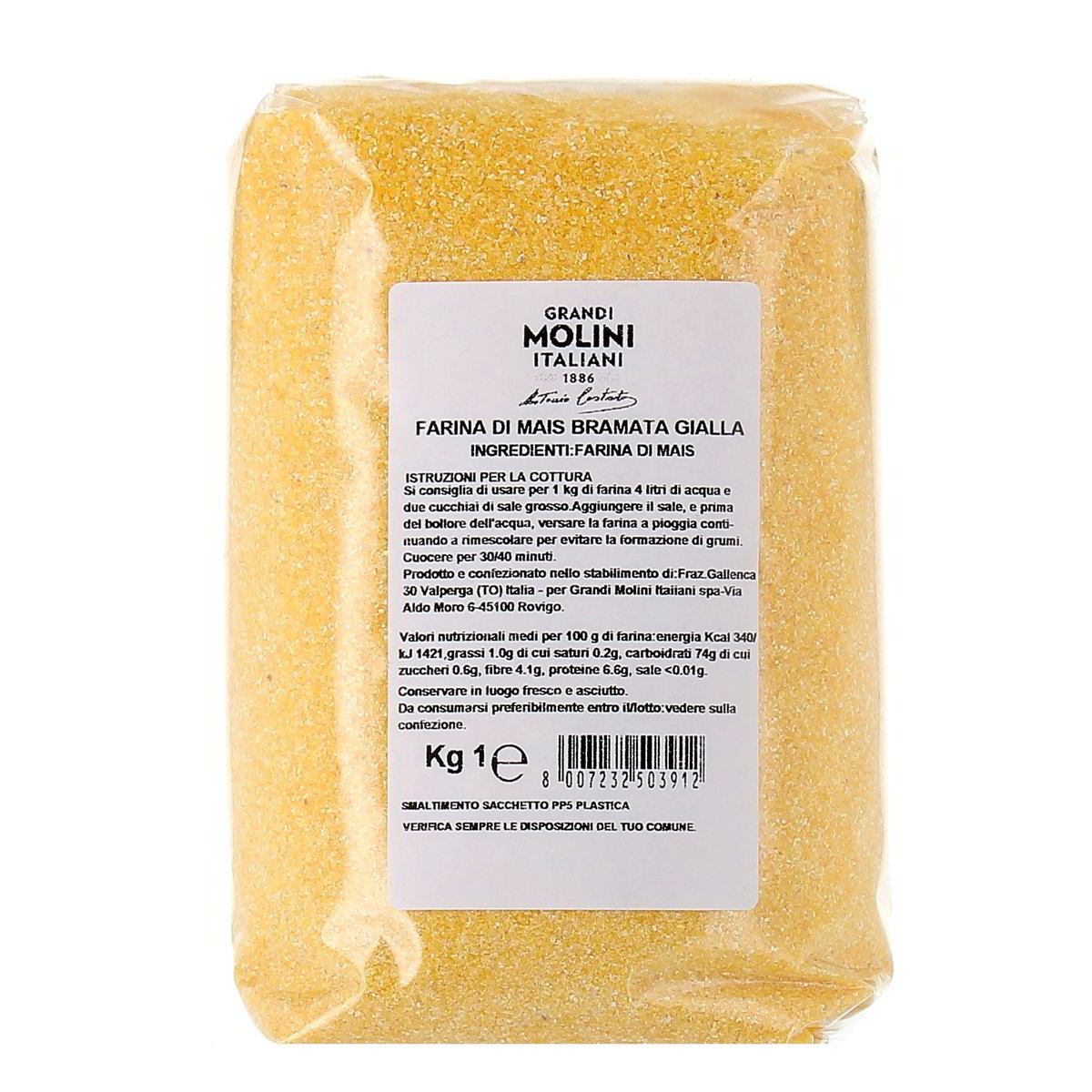 Grandi Molini Italiani Farina Di Mais Bramata Gialla 1 kg