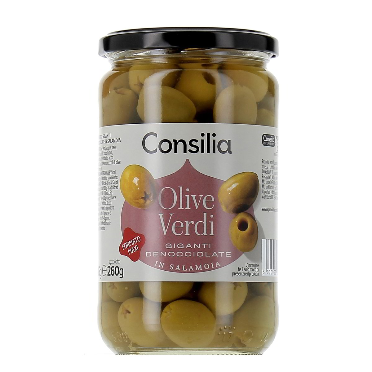 Consilia Olive Verdi Giganti Denocciolate 535 g - sgocciolato 260 g