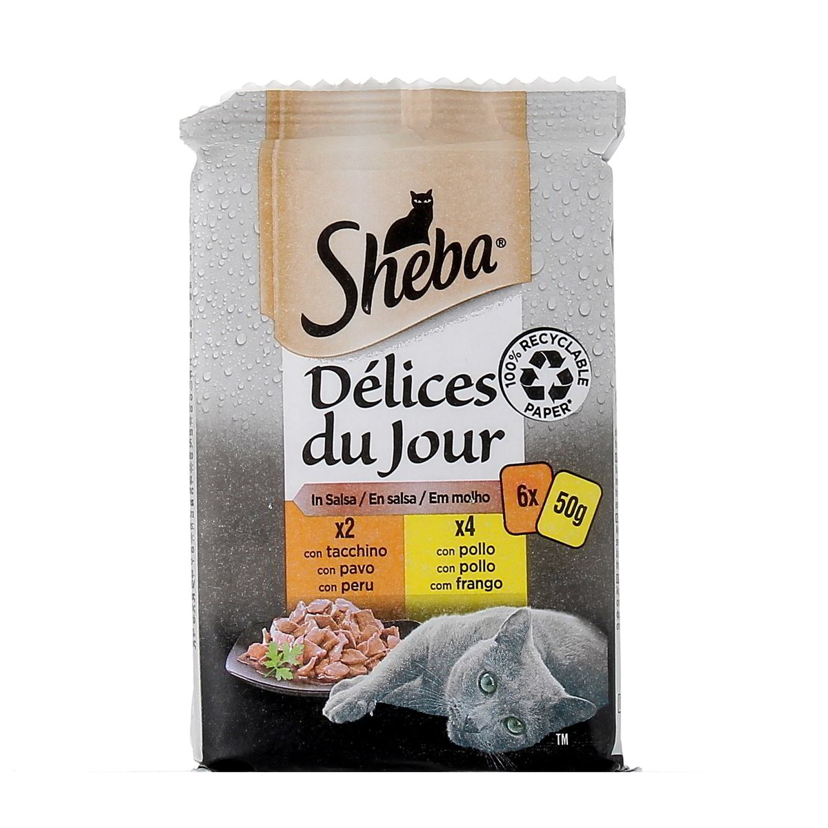 Sheba Délices Du Jour In Salsa Con Tacchino E Con Pollo 6x50 g