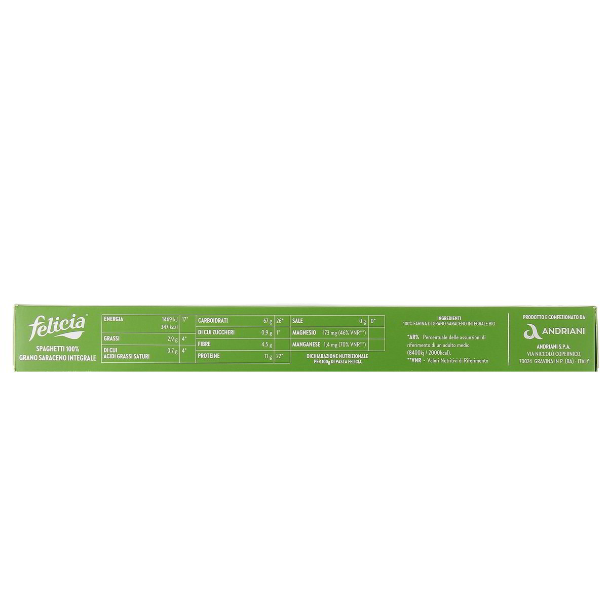 Felicia Spaghetti Grano Saraceno Integrale Bio 340 g — immagine 3