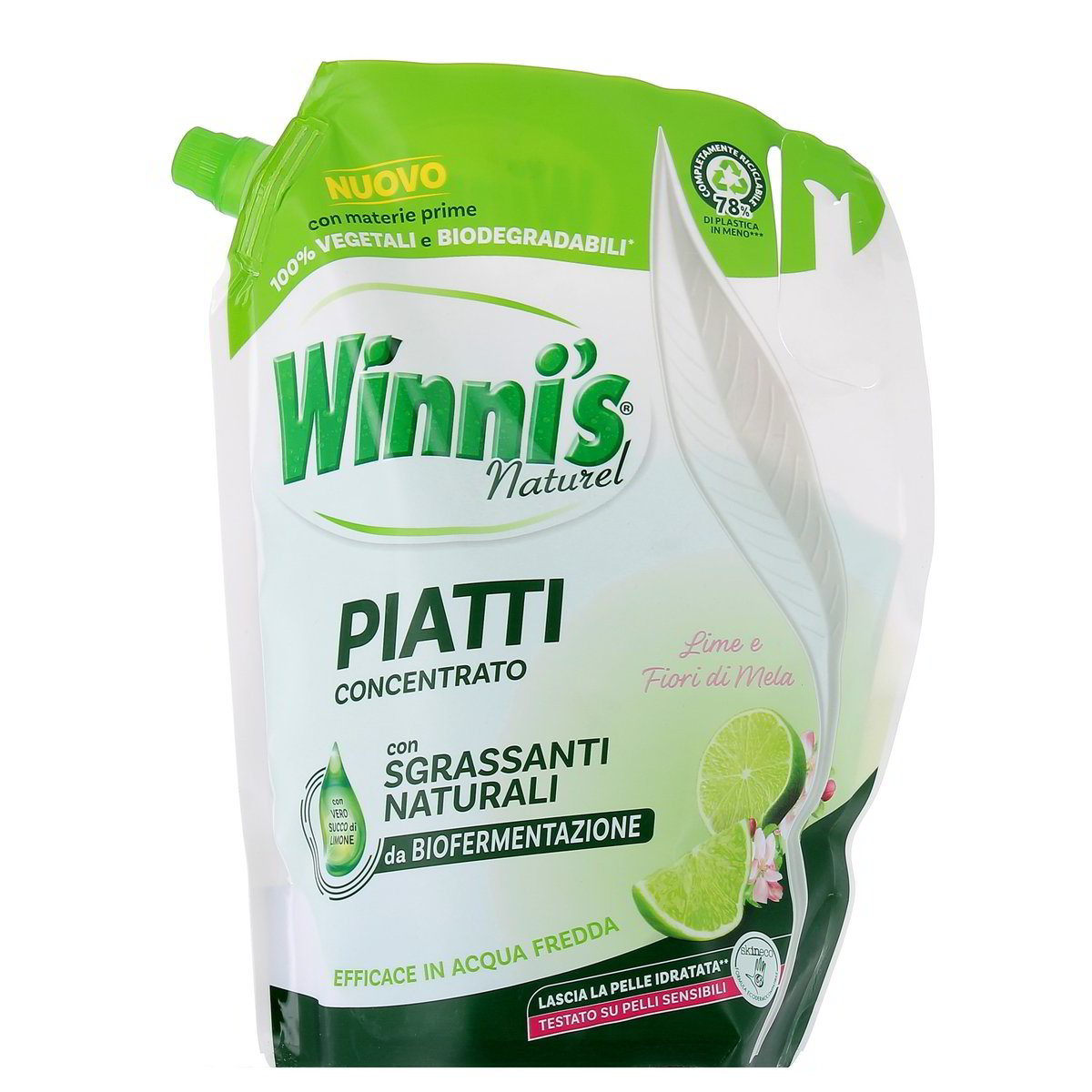 Winni'S Detersivo Piatti Concentrato Naturel Lime E Fiori Di Mela 900 ml