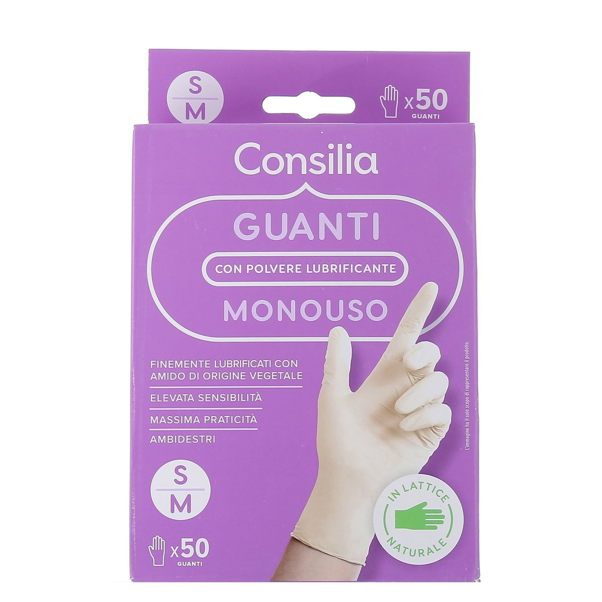 Consilia Guanti Monouso In Lattice Naturale Taglia S/M 50 pezzi