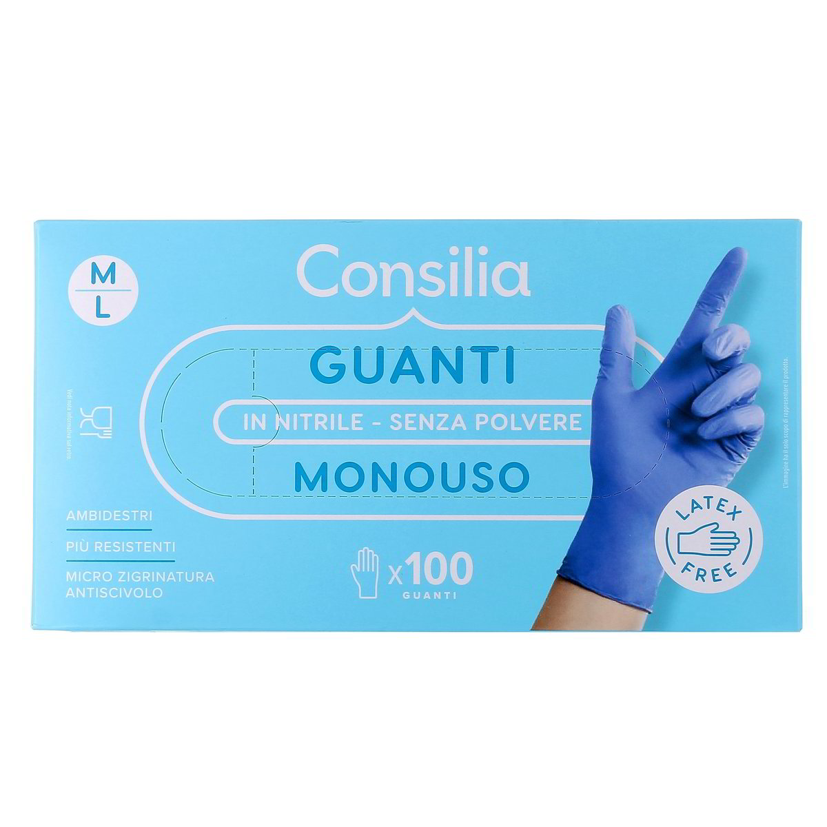 Consilia Guanti Monouso In Nitrile Taglia M/L 100 pezzi