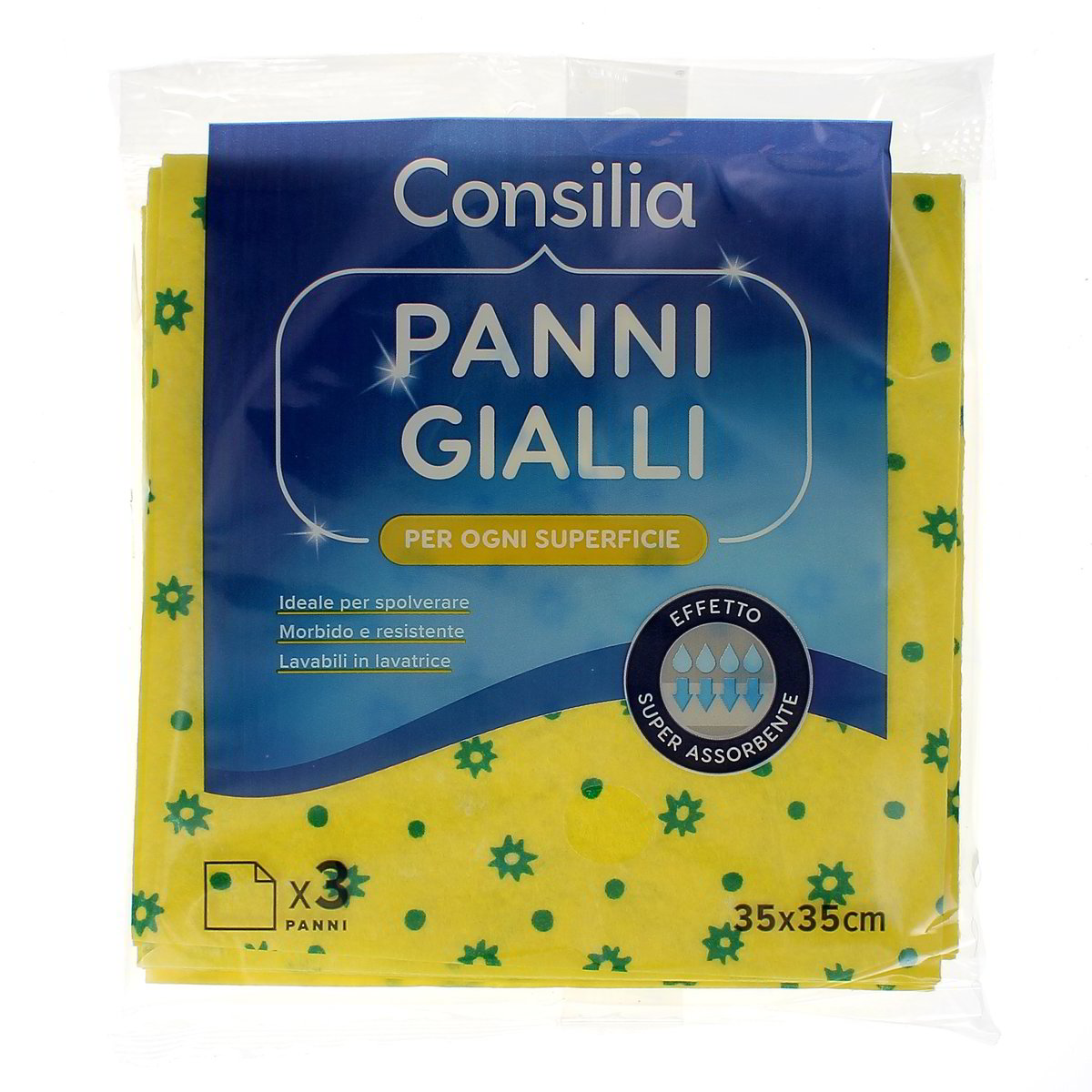 Consilia PANNI GIALLI 35x35 cm 3 pezzi