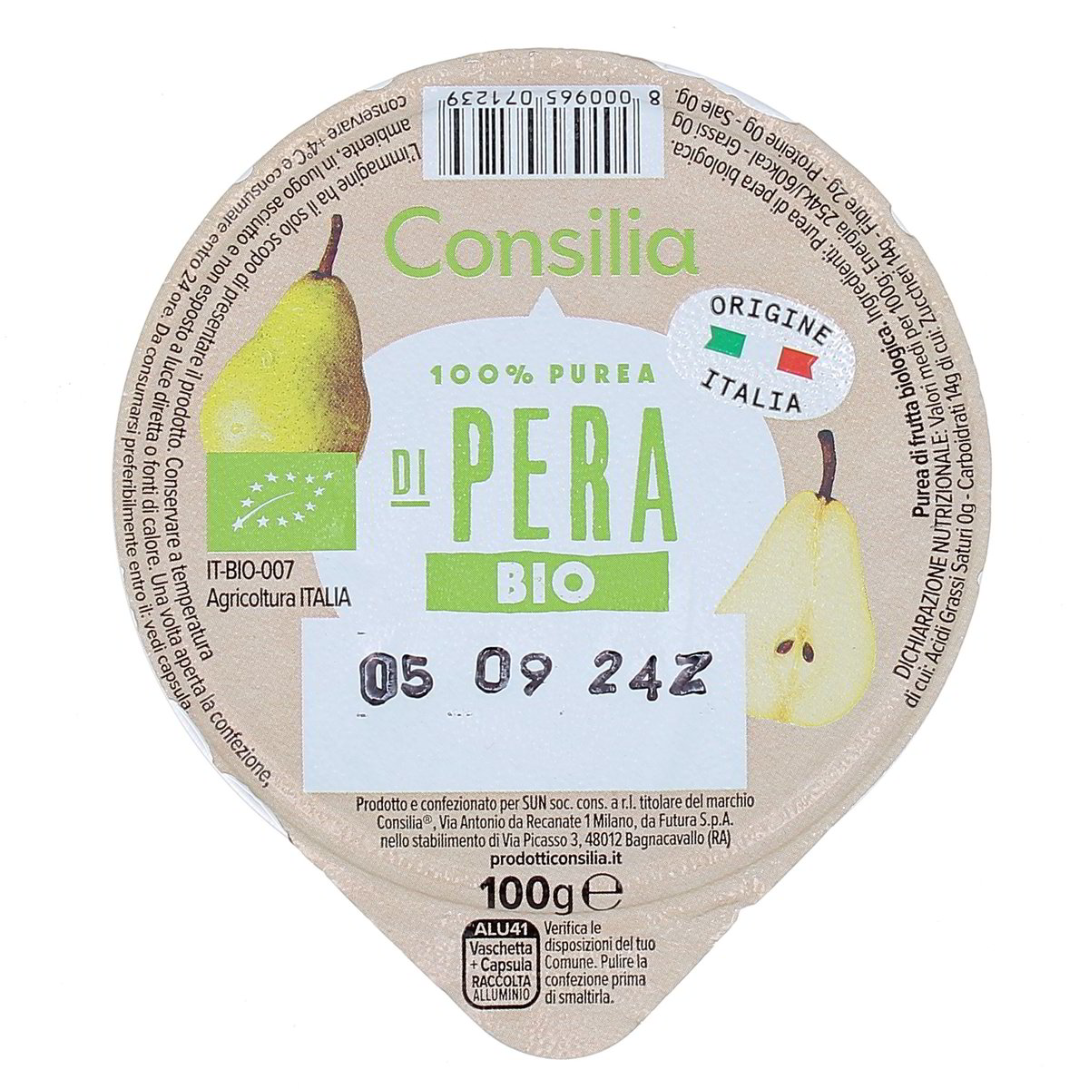 Consilia 100% Polpa Di Pera Bio 100 g