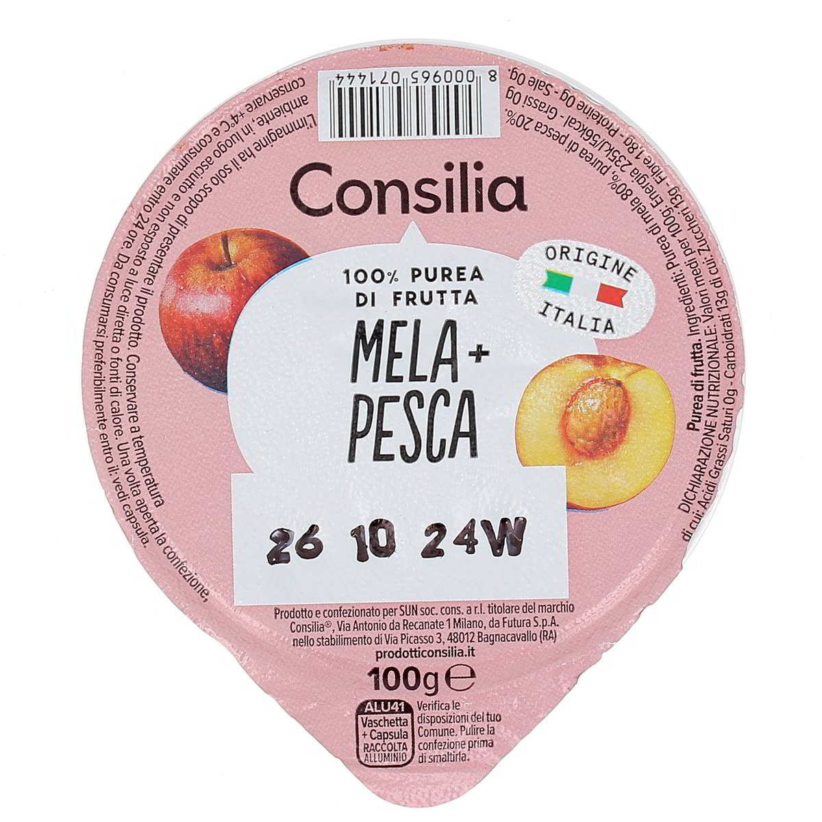 Consilia 100% Polpa Di Mela E Pesca 100 g