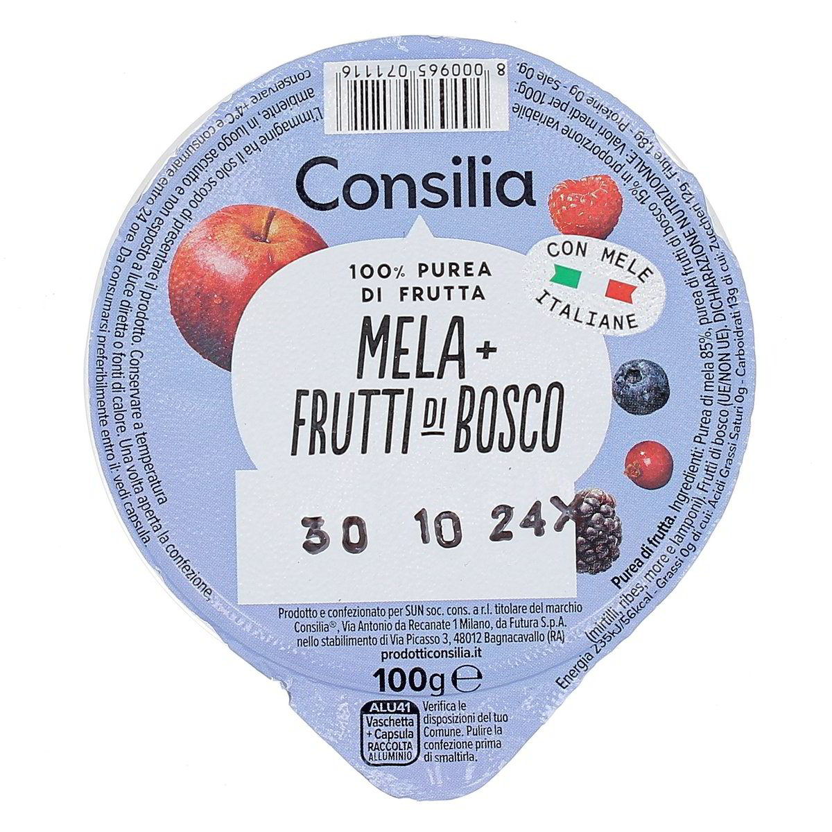 Consilia 100% Polpa Di Mela E Frutti Di Bosco 100 g