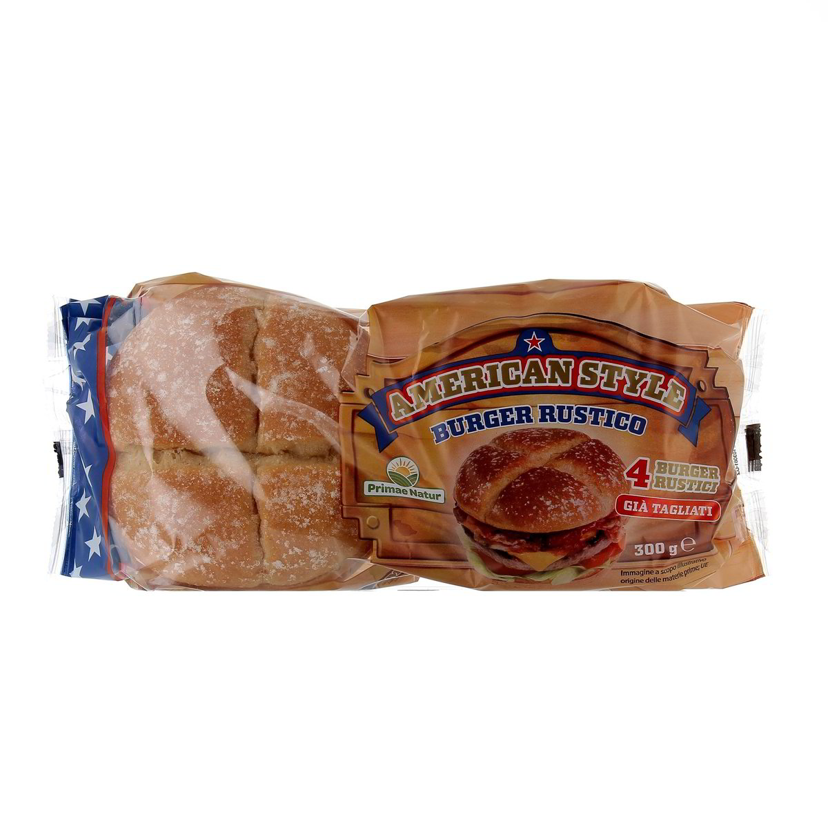 Primae Natur AMERICAN STYLE BURGER RUSTICO TAGLIATI x4 300 g
