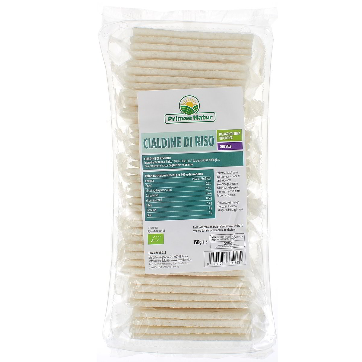 Primae Natur Cialdine Di Riso Con Sale Bio 150 g