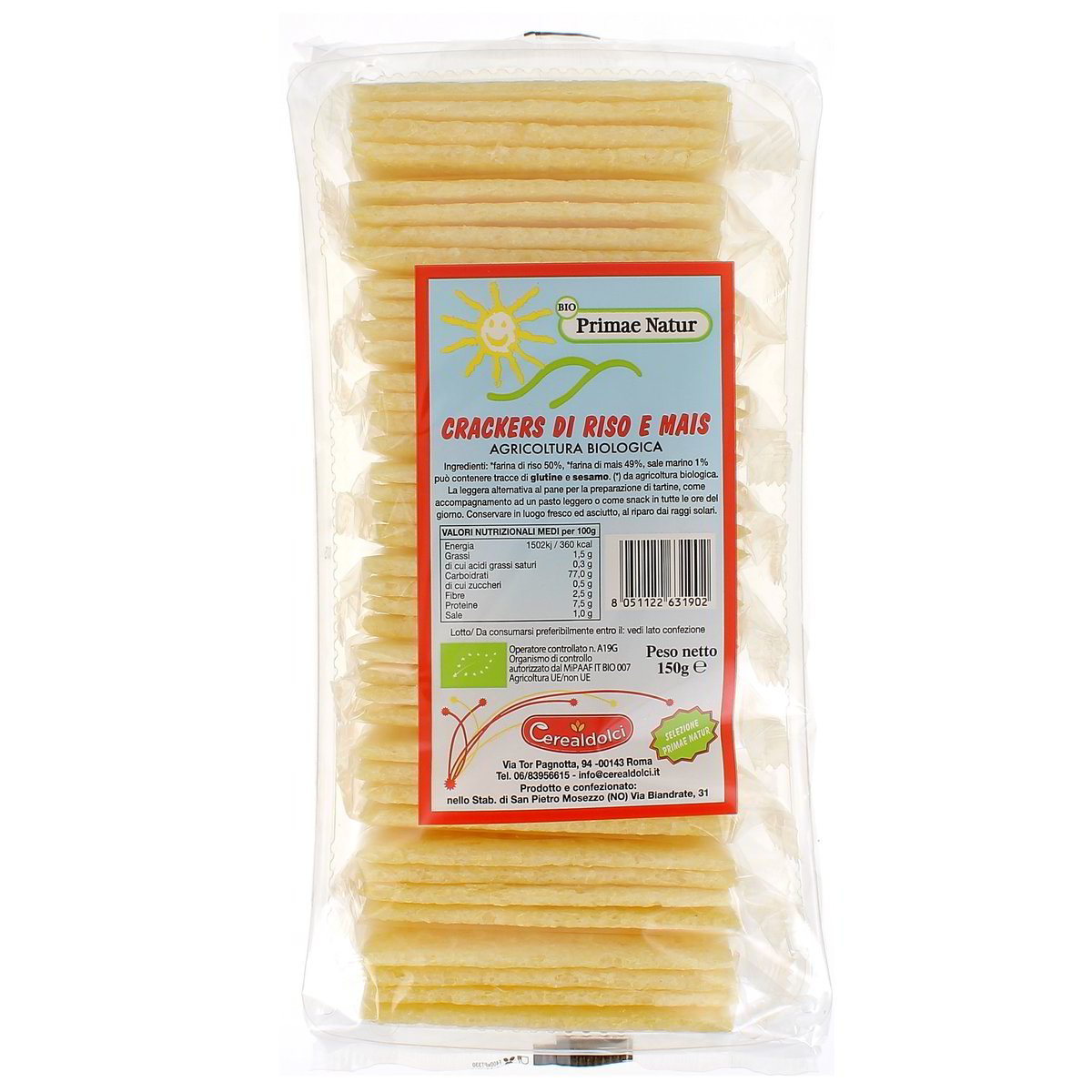Primae Natur Crackers Di Riso E Mais Bio 150 g