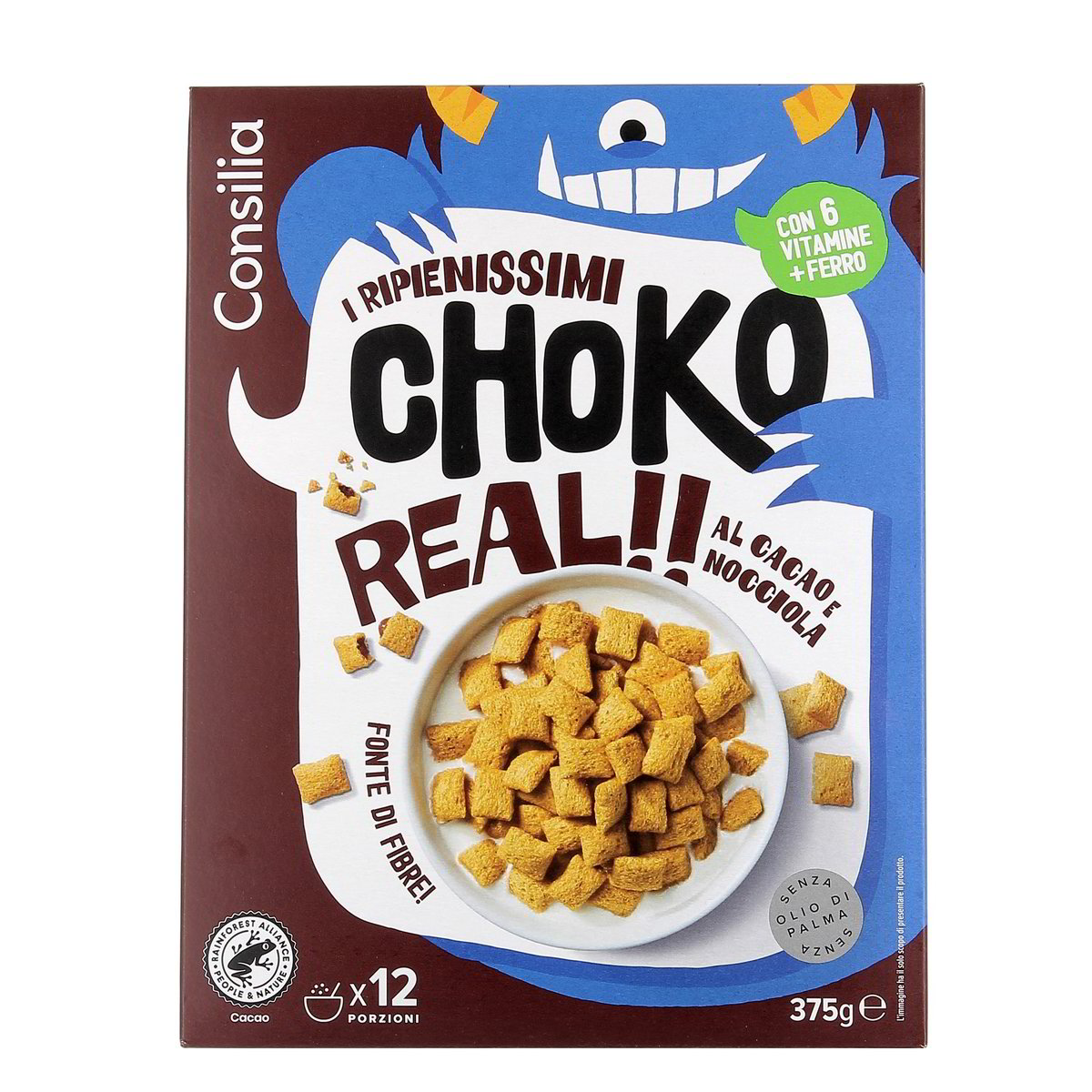 Consilia Choko Real Con Cereali Cacao E Nocciole Ripienissimi 375 g