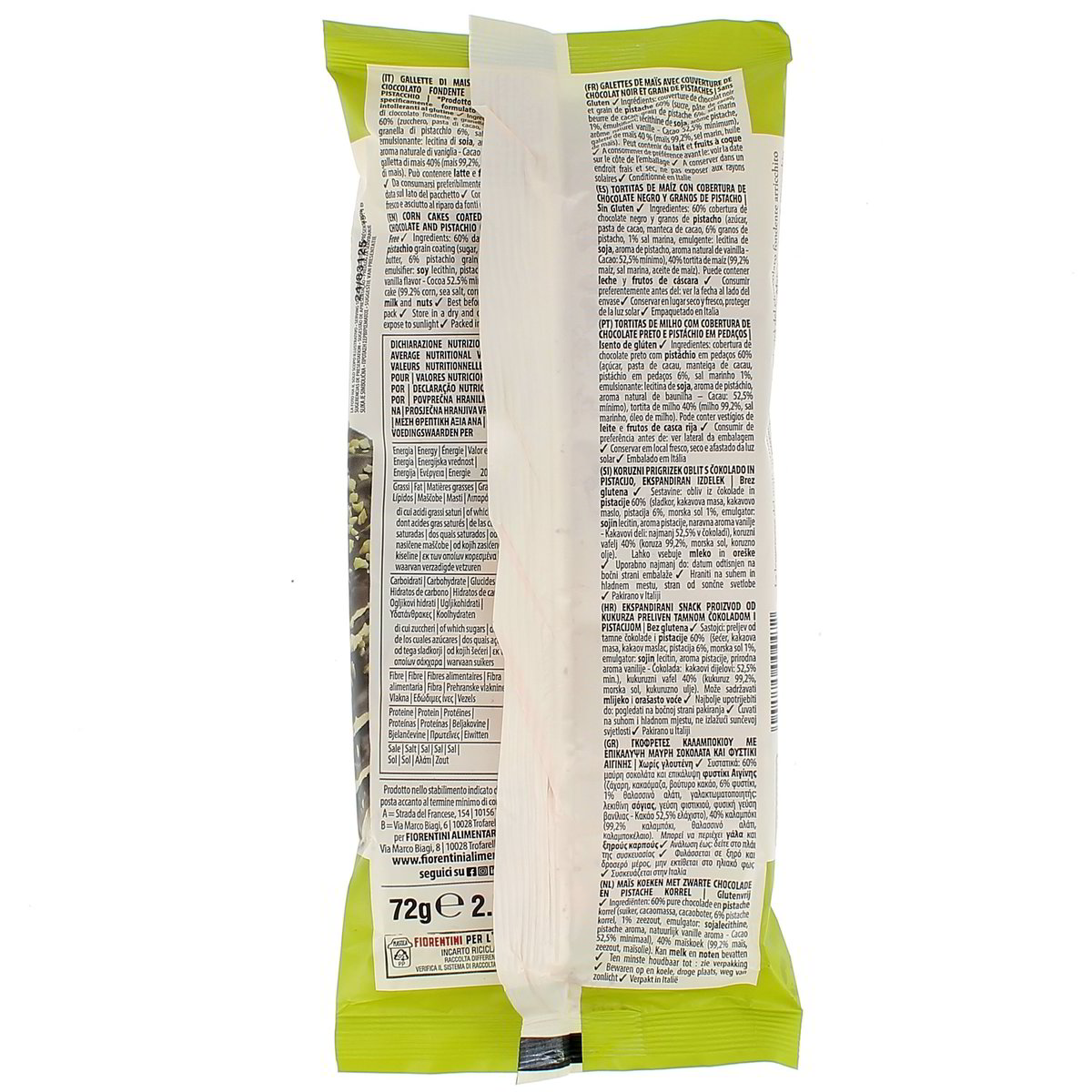 Fiorentini Gallette Di Mais Fondente & Pistacchio 72 g — immagine 3