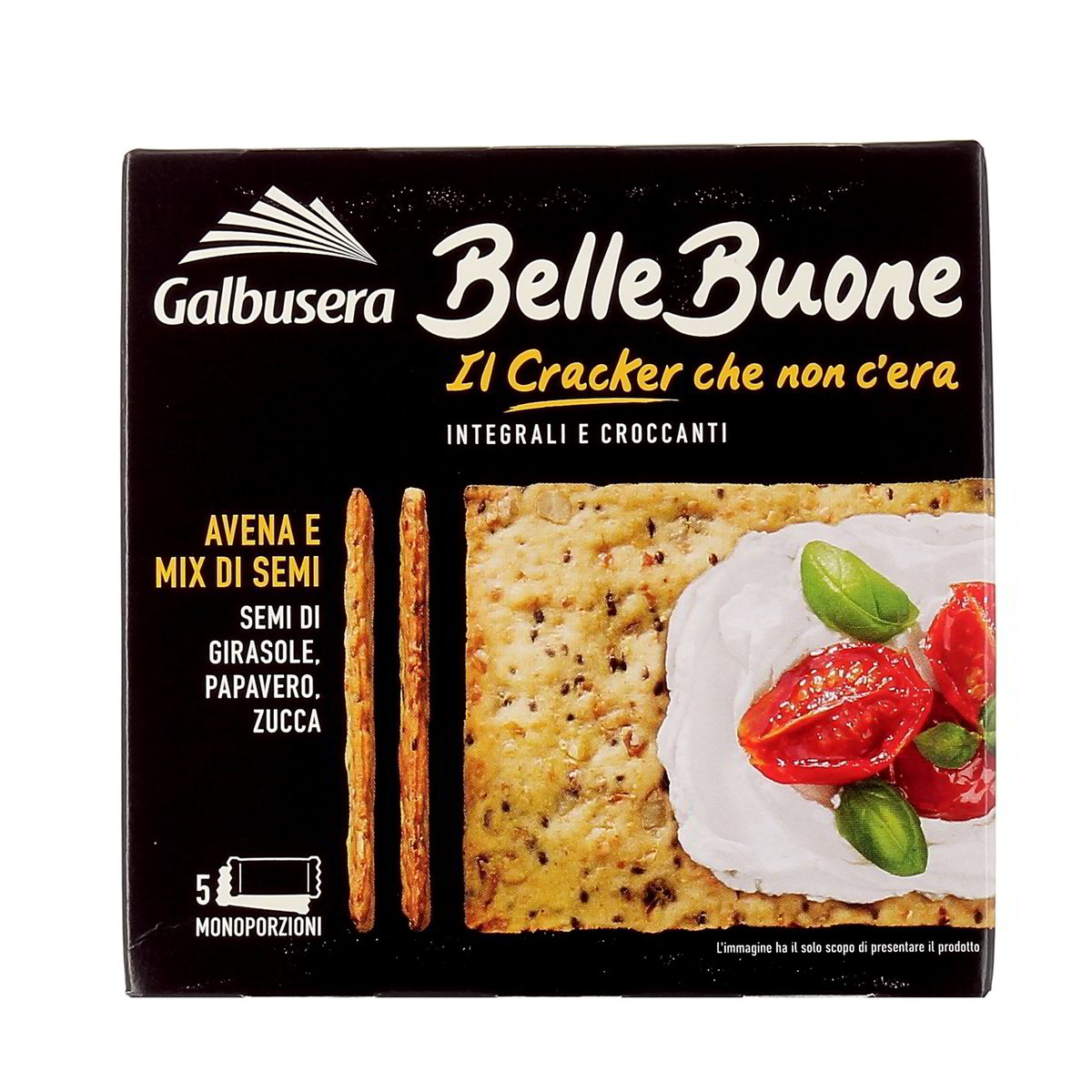 Galbusera BELLE BUONE CRACKER INTEGRALE AVENA E MIX DI SEMI x5 200 g
