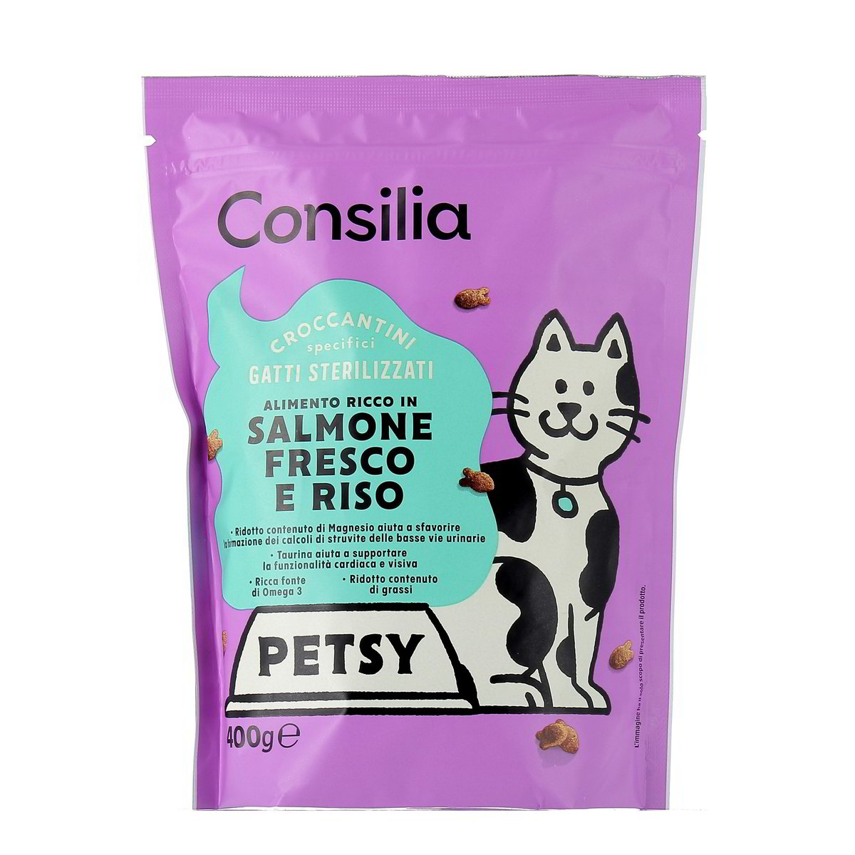 Consilia Croccantini Per Gatti Sterilizzati Con Salmone E Riso 400 g