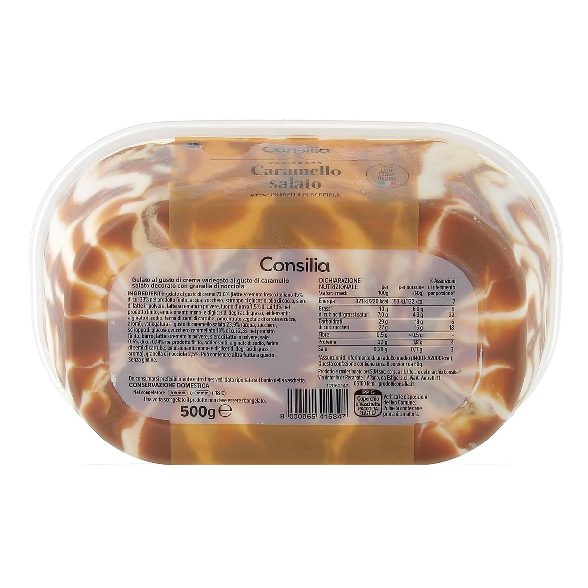 Consilia Gelato Variegato Caramello Salato 500 g — immagine 3