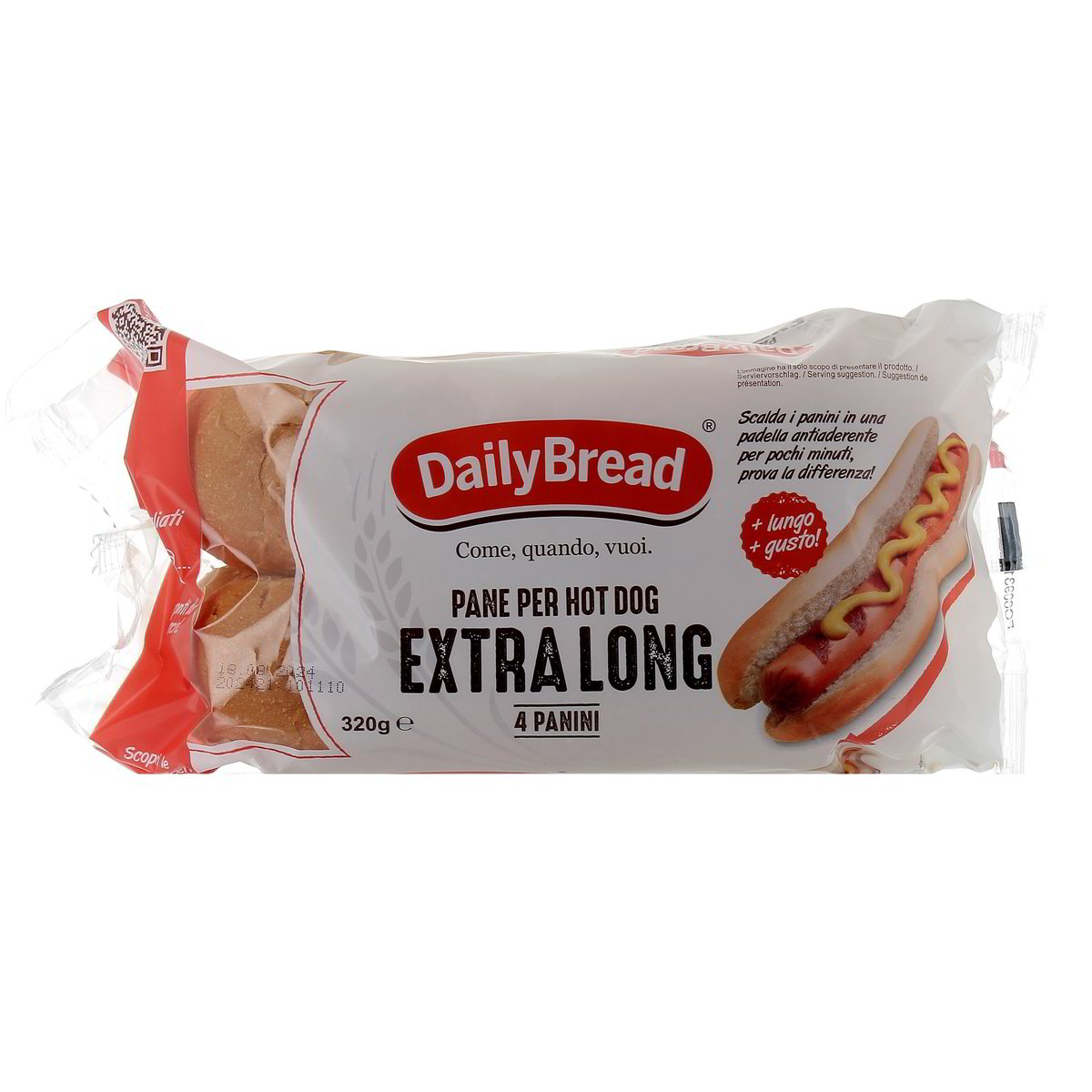 Daily Bread PANE PER HOT DOG EXTRA LONG x4 320 g