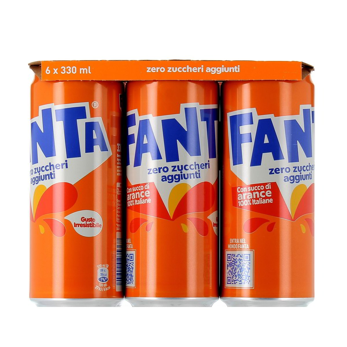 Fanta Con Succo Di Arance 100% Italiane Zero Zuccheri Aggiunti 6x33 cl