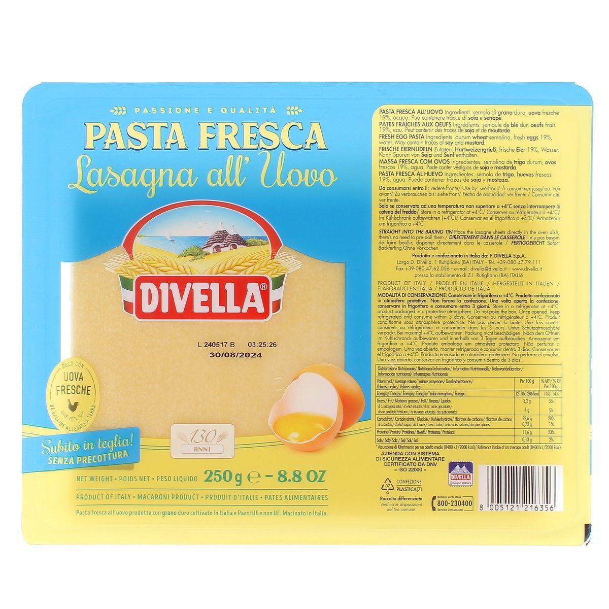 Divella Lasagna All'uovo 250 g
