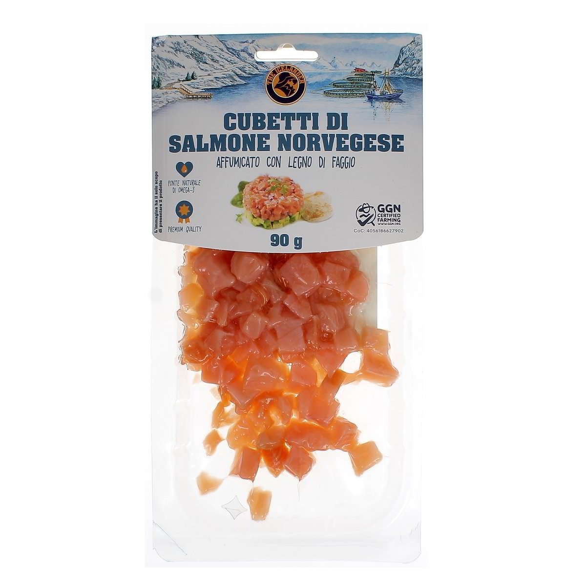 THE Icelander Salmone Affumicato Norvegese Cubetti 90 g