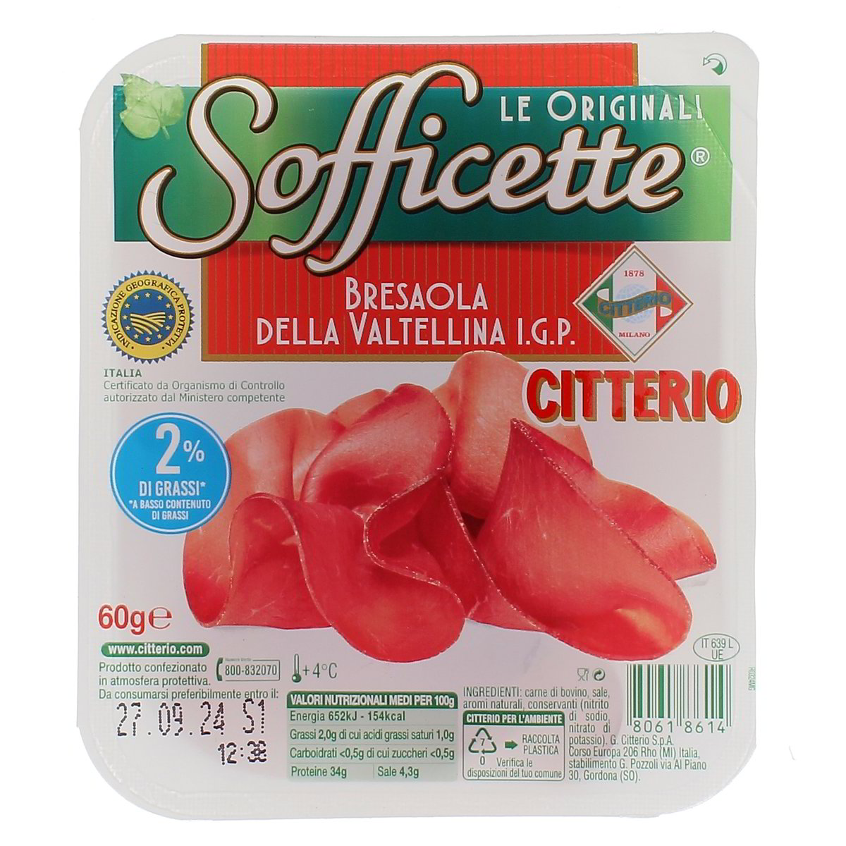 Citterio Bresaola Della Valtellina Igp Sofficette 60 g