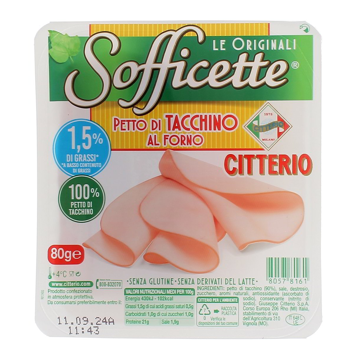 Citterio Petto Di Tacchino Al Forno Sofficette 80 g