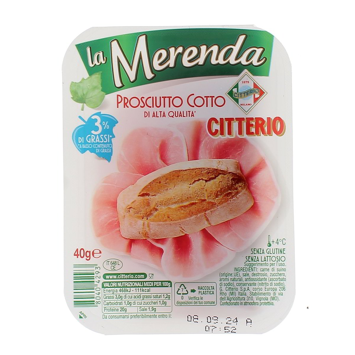 Citterio Prosciutto Cotto La Merenda 40 g
