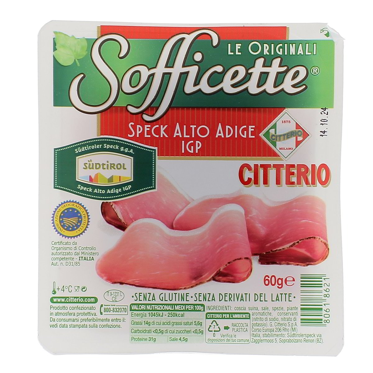 Citterio Sofficette Speck Alto Adige Igp 60 g