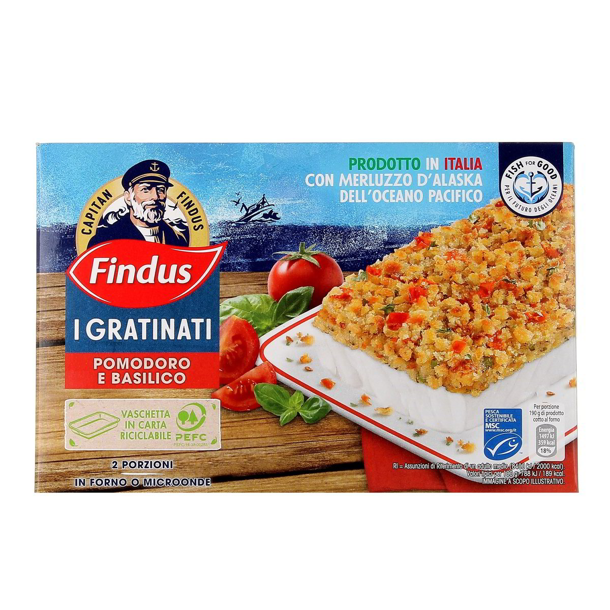 Findus I Gratinati Merluzzo D'alaska Pomodoro E Basilico 380 g