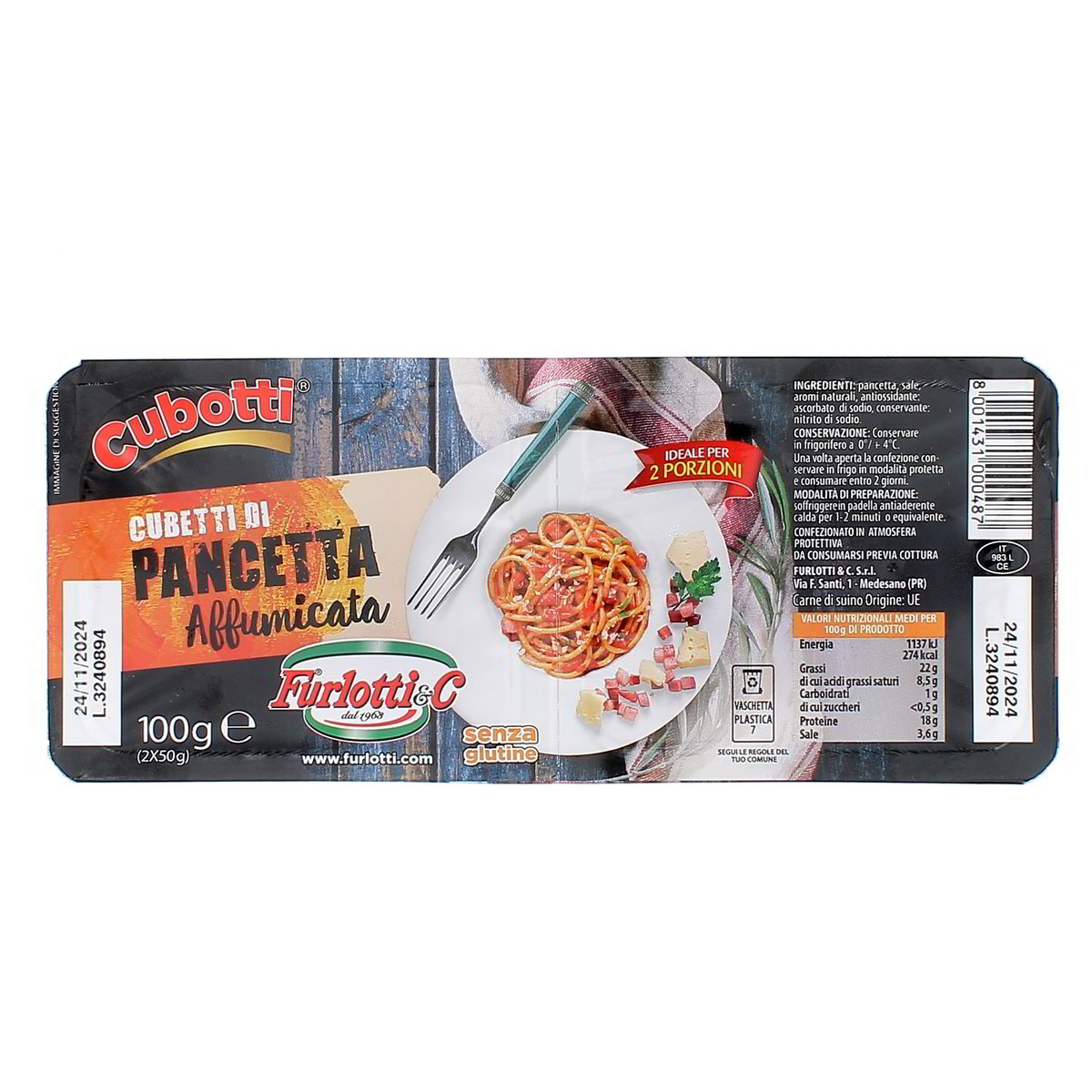 Furlotti Pancetta Affumicata A Cubetti 2x50 g