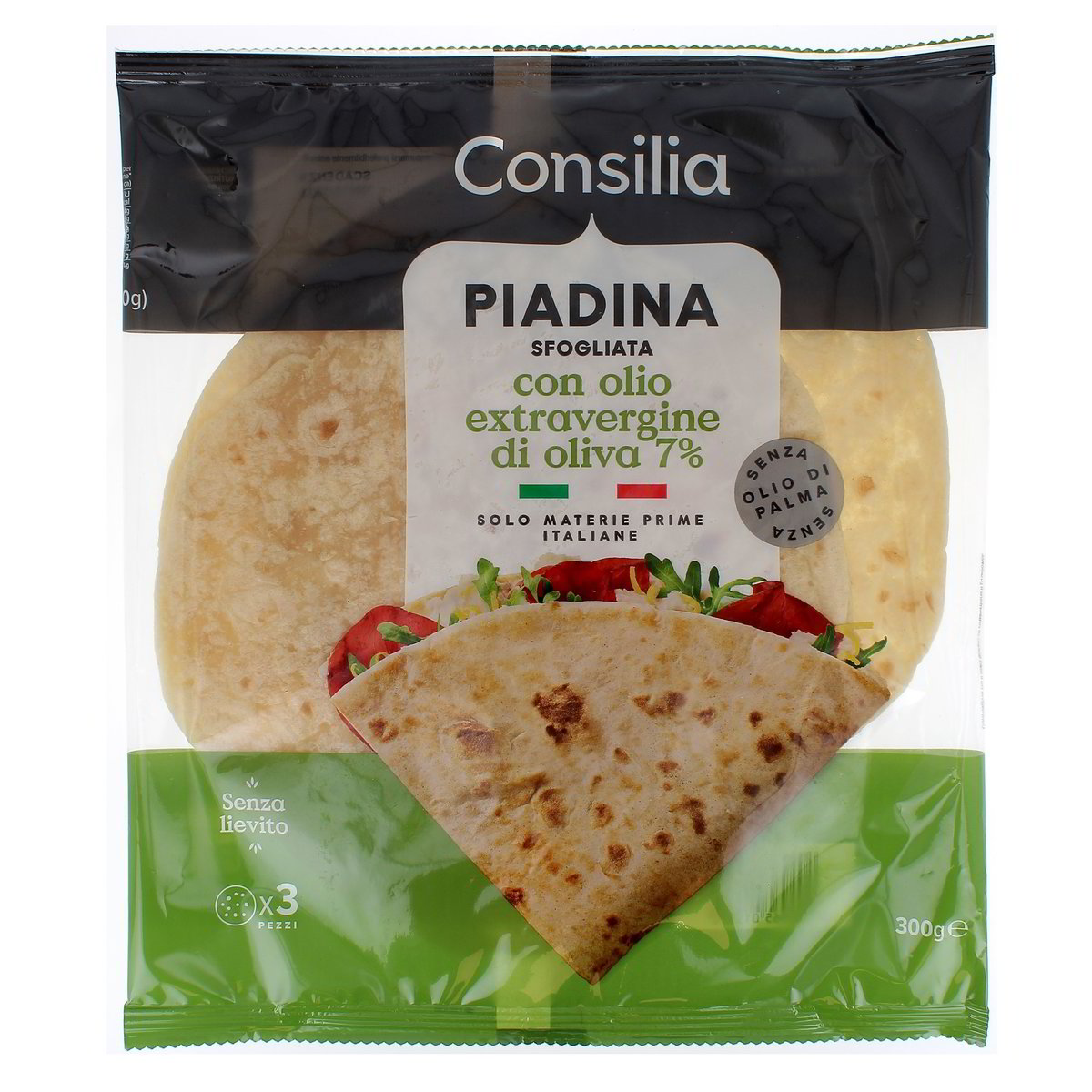 Consilia PIADINA CON OLIO EXTRA VERGINE DI OLIVA x3 300 g - Conservare in frigorifero