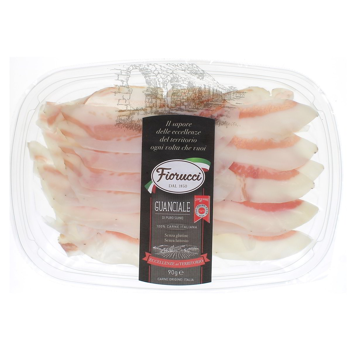 Fiorucci Guanciale Di Puro Suino Affettato 90 g