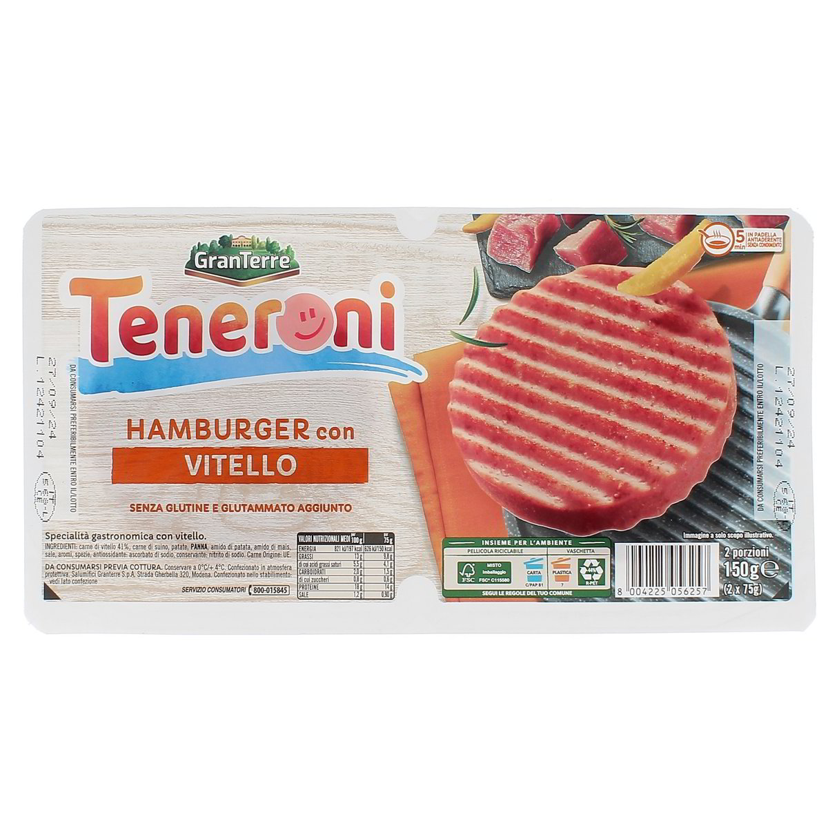 Granterre Teneroni Hamburger Con Vitello 150 g