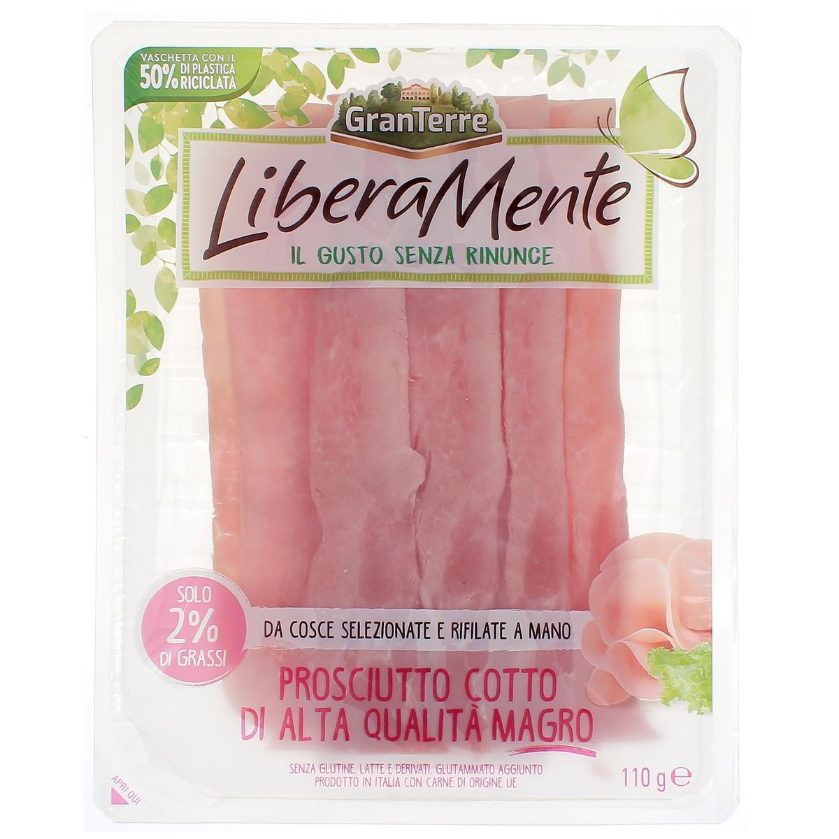 Granterre Prosciutto Cotto Di Alta Qualita Magro Libera Mente 110 g
