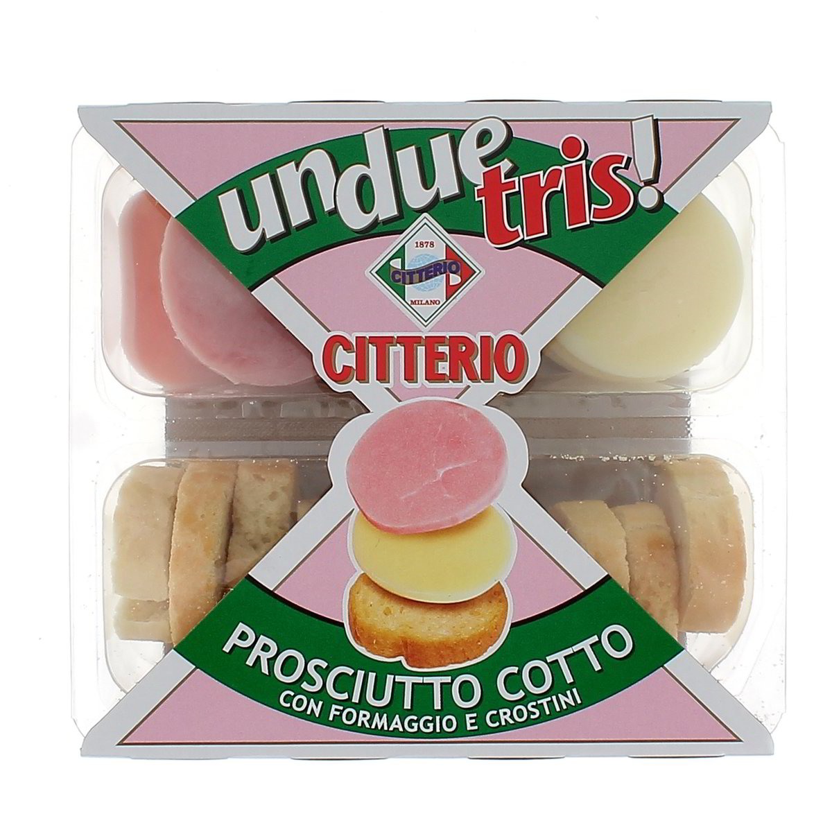 Citterio Unduetris Prosciutto Cotto Con Formaggio E Crostini 100 g