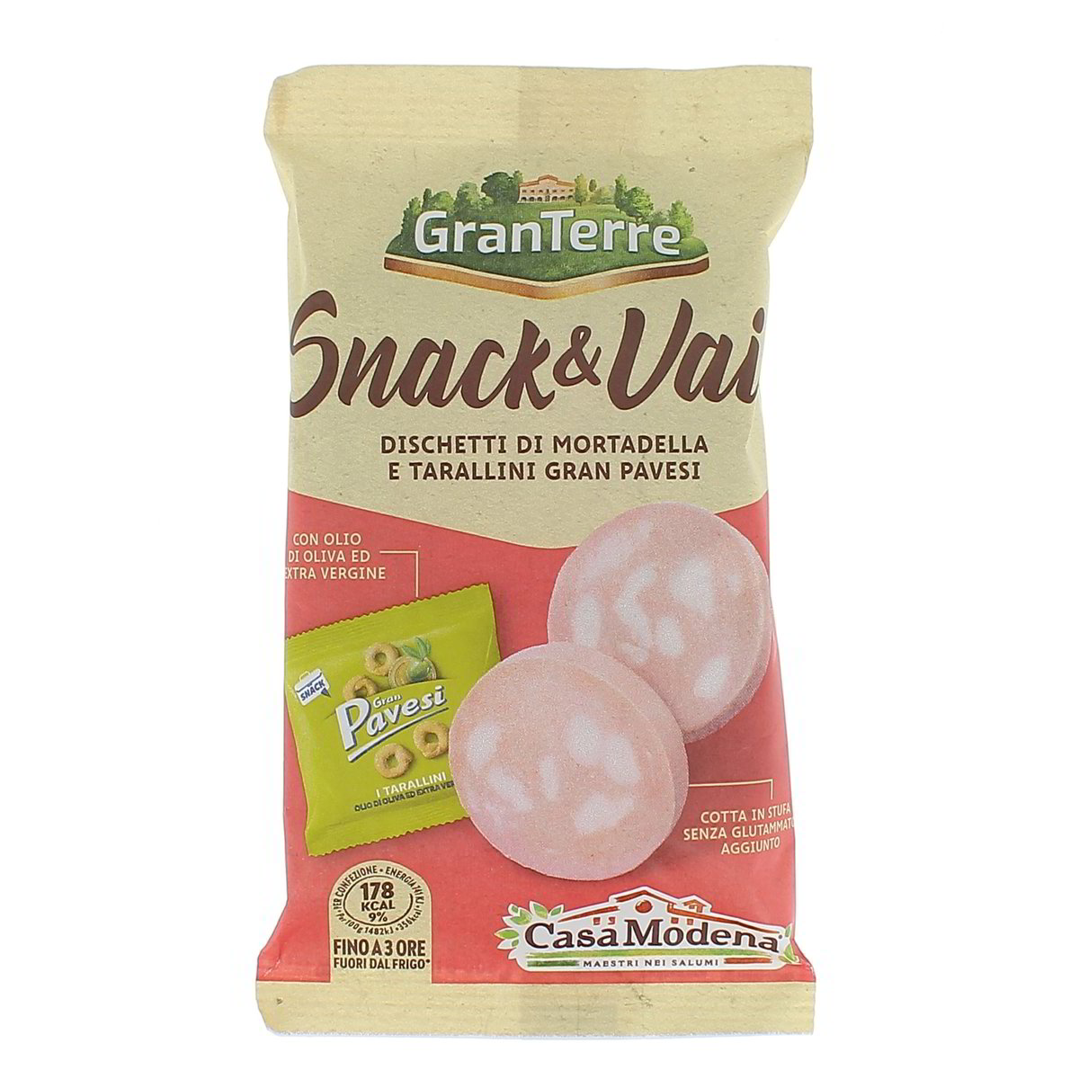 Granterre Snack & Vai! Dischetti Di Mortadella E Tarallini Gran Pavesi 50 g