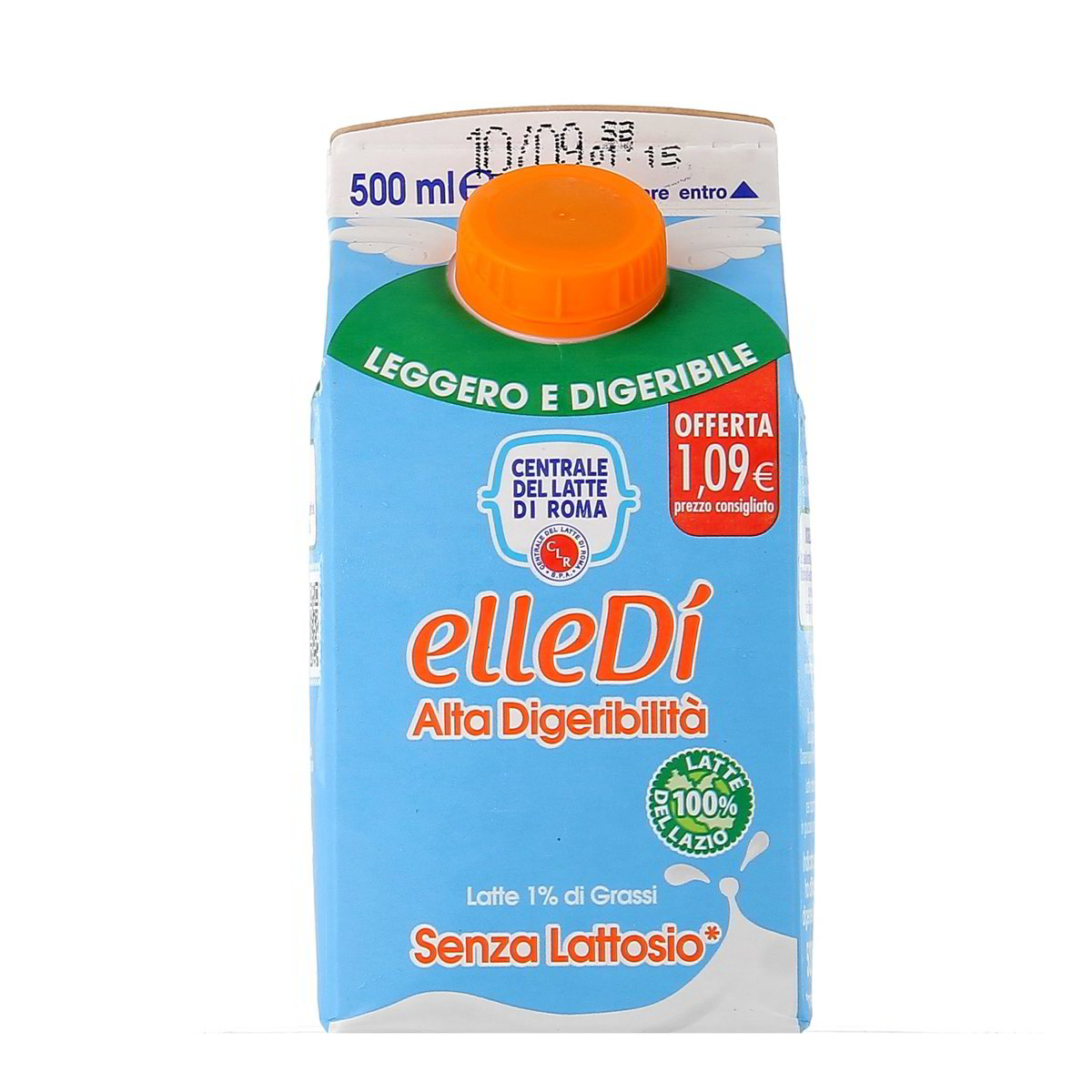 Centrale del Latte di Roma Elledí Leggero E Digeribile 1% Di Grassi Senza Lattosio 500 ml Conservare in frigorifero